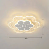 White Flower Flush Mount Led Light For Bedroom / 24.5’ Third Gear