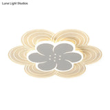 White Flower Flush Mount Led Light For Bedroom