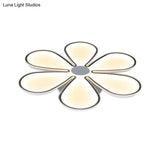 White Flower Study Room Led Ceiling Lamp - Acrylic Creative Design