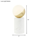 White Glass Desk Lamp With Modern Spherical Task Lighting - Ideal For Living Rooms Or Small Desks