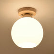 White Glass Led Flush Mount Lighting With Nordic Design – Shaded Entryway Ceiling Light Fixture / C