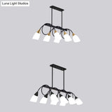 White Glass Tulip Suspension Light Modern Island Ceiling Fixture For Dining Room