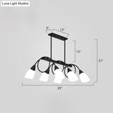 White Glass Tulip Suspension Light Modern Island Ceiling Fixture For Dining Room