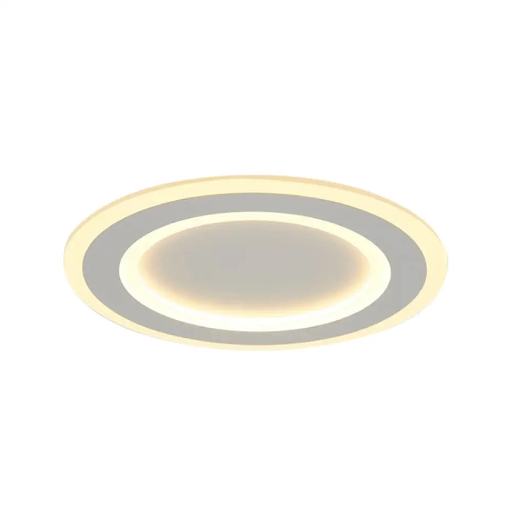 White Halo Flush Mount Led Ceiling Light With Frosted Acrylic Warm/White