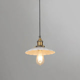 White Industrial Metal Scalloped Umbrella Pendant Light - Single Ceiling Hanging / 10’