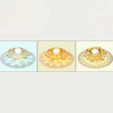 White Led Flush Mount Ceiling Light With Contemporary Floral Crystal Design / 7’ Third Gear