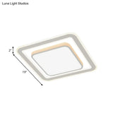 White Led Flush Mount Lamp For Bedroom Acrylic Round/Square Flushmount Fixture