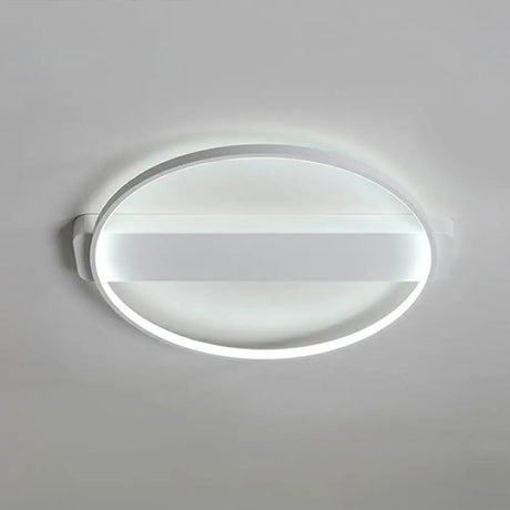 White Led Flush Mount Light: Modern Geometric Fixture For Bedroom Ceiling / 25.5’ Round