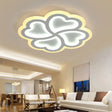 White Led Heart - Shaped Petal Ceiling Light For Kids’ Bedroom / Inner Warm Outer