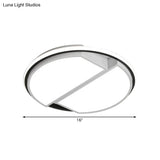 White Led Round Flush Mount Light Fixture With Acrylic Shade For Bedroom Ceiling - 16’/19.5’ Dia