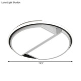 White Led Round Flush Mount Light Fixture With Acrylic Shade For Bedroom Ceiling - 16’/19.5’ Dia