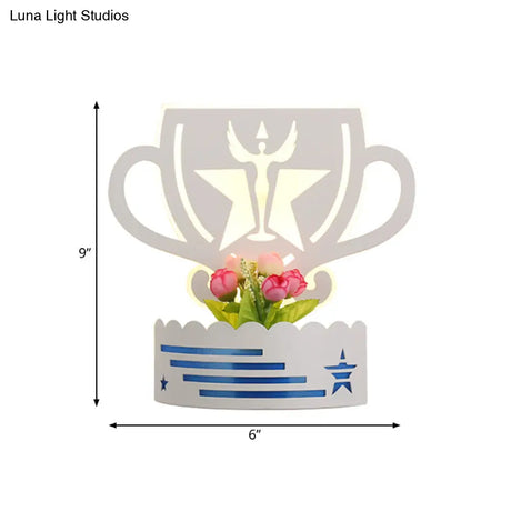 White Led Sconce With Shelf - Stylish Wall Light For Adult Bedroom