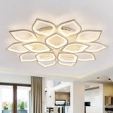 White Led Semi Flush Light For Living Room - Petal Design Acrylic Simplicity Ceiling Mount 15 / Warm
