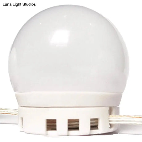 White Led Vanity Strip: Sphere Design For Dressing Room Minimalism And Enhanced Makeup Lighting
