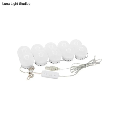 White Led Vanity Strip: Sphere Design For Dressing Room Minimalism And Enhanced Makeup Lighting