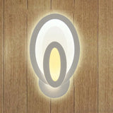White Led Wall Sconce For Modern Bedroom And Living Room Design / Oval