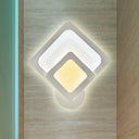 White Led Wall Sconce For Modern Bedroom And Living Room Design / Square