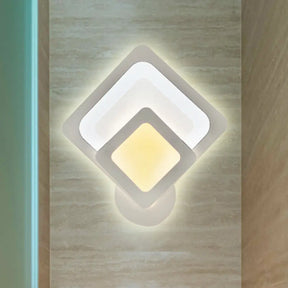 White Led Wall Sconce For Modern Bedroom And Living Room Design / Square
