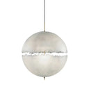 White Moon Sphere Chandelier: 1-Head Resin Pendant Light For Hallway Decor / 12