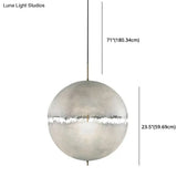 White Moon Sphere Chandelier: 1-Head Resin Pendant Light For Hallway Decor