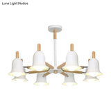 White Nordic Ceiling Pendant Wood Chandelier For Stylish Living Room Décor