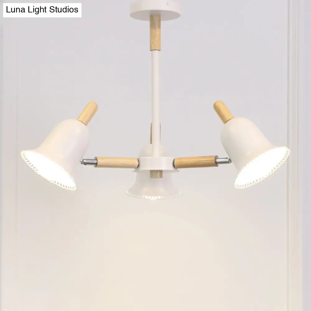 White Nordic Ceiling Pendant Wood Chandelier For Stylish Living Room Décor