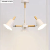 White Nordic Ceiling Pendant Wood Chandelier For Stylish Living Room Décor
