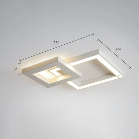 White Nordic Led Ceiling Light Fixture For Modern Living Rooms / 25’ Remote Control Stepless Dimming
