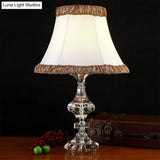 White Paneled Bell Table Lamp With Fabric Shade - Contemporary Small Desk Light