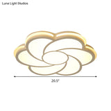 White Petal Flush Led Ceiling Lamp - Modern Stylish Design With Acrylic Shade 3 Color Light Options