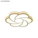 White Petal Flush Led Ceiling Lamp - Modern Stylish Design With Acrylic Shade 3 Color Light Options