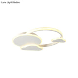 White/Pink Macaron Led Flush Light Fixture With Cloud Design In Warm/White - Ceiling Mount Lamp