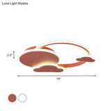 White/Pink Macaron Led Flush Light Fixture With Cloud Design In Warm/White - Ceiling Mount Lamp