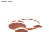 White/Pink Macaron Led Flush Light Fixture With Cloud Design In Warm/White - Ceiling Mount Lamp