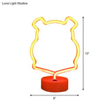 White Plastic Animal Night Light For Kids Bedroom - Battery Led Nightstand Lighting Solution
