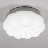 White Plastic Cloud Flush Mount Ceiling Light: Kids Led Fixture / 12’