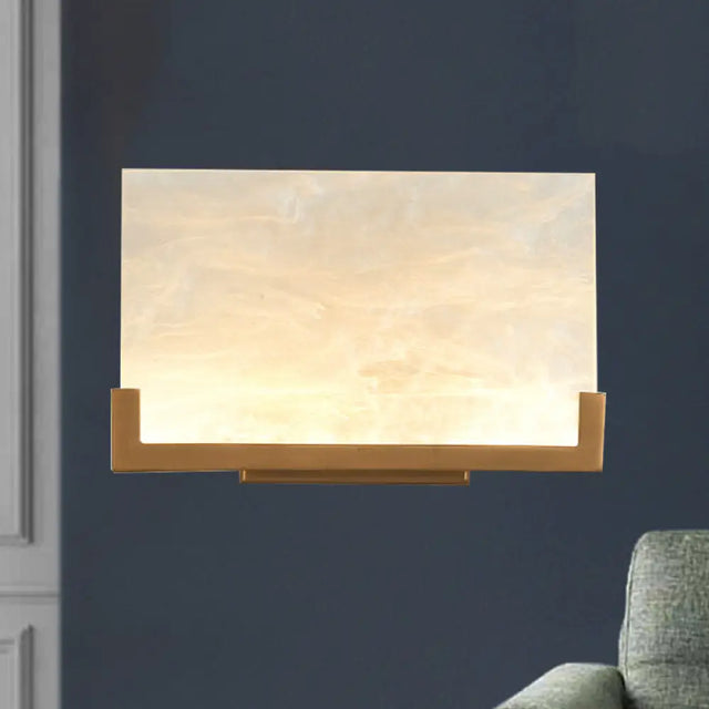 White Rectangle Acrylic Sconce Light - Classic Bedside Wall Mounted Lighting