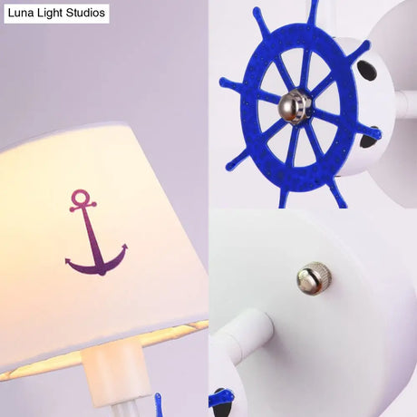White Seaside Anchor Wall Sconce For Kids Bedroom