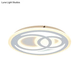 White Snowman Led Ceiling Light For Kid’s Bedroom – Contemporary Acrylic Flush Fixture
