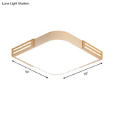 White Square Led Flush Ceiling Light - Modern Acrylic Lamp For Dining Room (16’/19.5’)