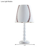White Tapered Shade Plug-In Desk Light - Modern Fabric Reading Lamp For Study Room