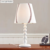 White Tapered Shade Plug-In Desk Light - Modern Fabric Reading Lamp For Study Room