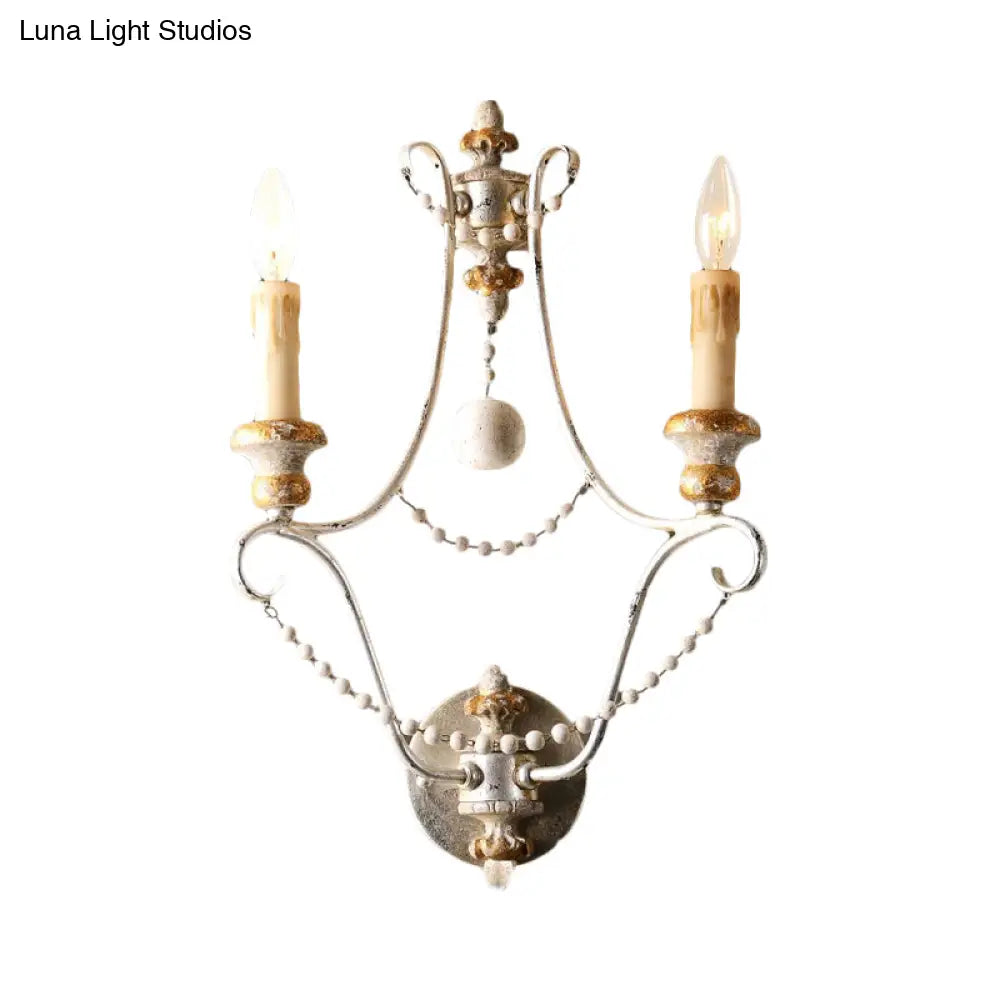 White Traditional-Style Wood Candelabra Wall Sconce - 2-Light Lighting Idea 7/13/14 Wide