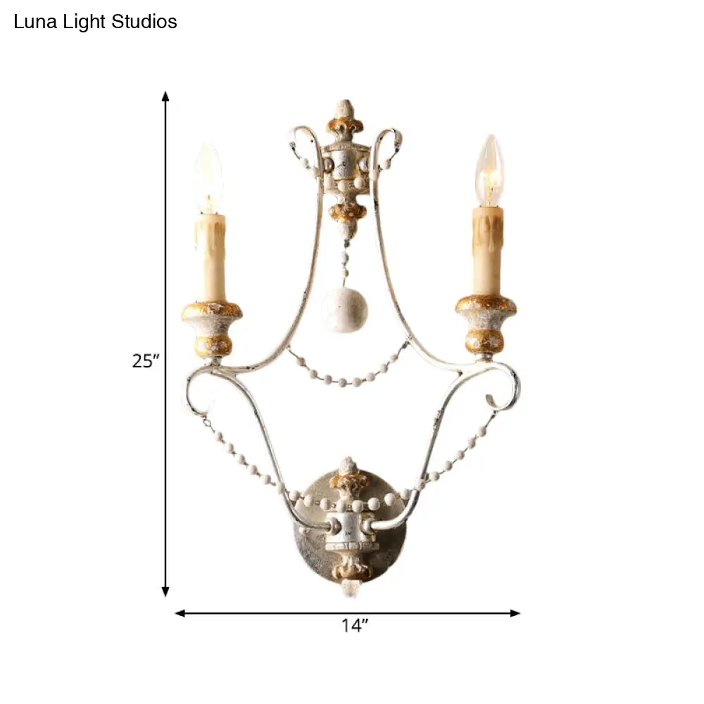 White Traditional-Style Wood Candelabra Wall Sconce - 2-Light Lighting Idea 7/13/14 Wide