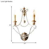 White Traditional-Style Wood Candelabra Wall Sconce - 2-Light Lighting Idea 7/13/14 Wide