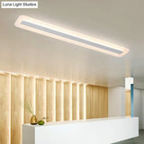 Wide Linear Led Modern Ceiling Light Fixture - 16/23/31.5 Flushmount Reception Acrylic Warm/White