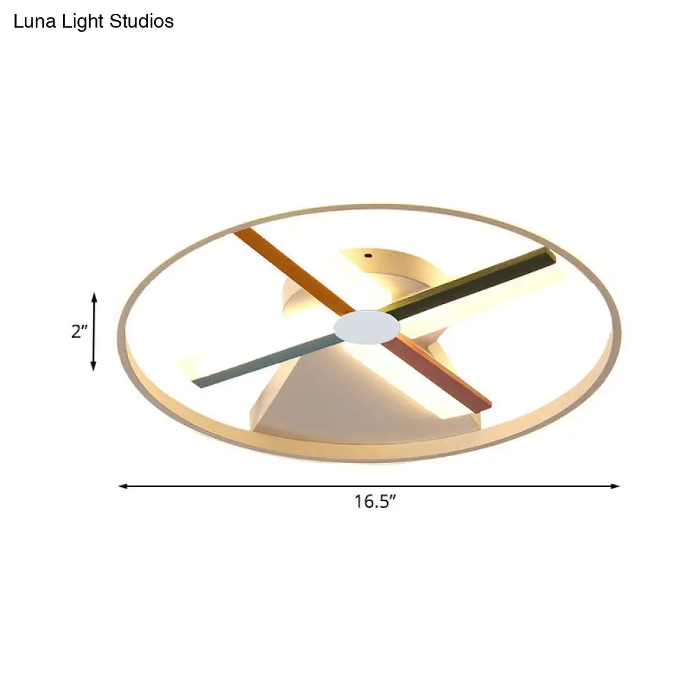Windmill Led Ceiling Light For Modern Children’s Bedroom 16.5’/20.5’ Wide
