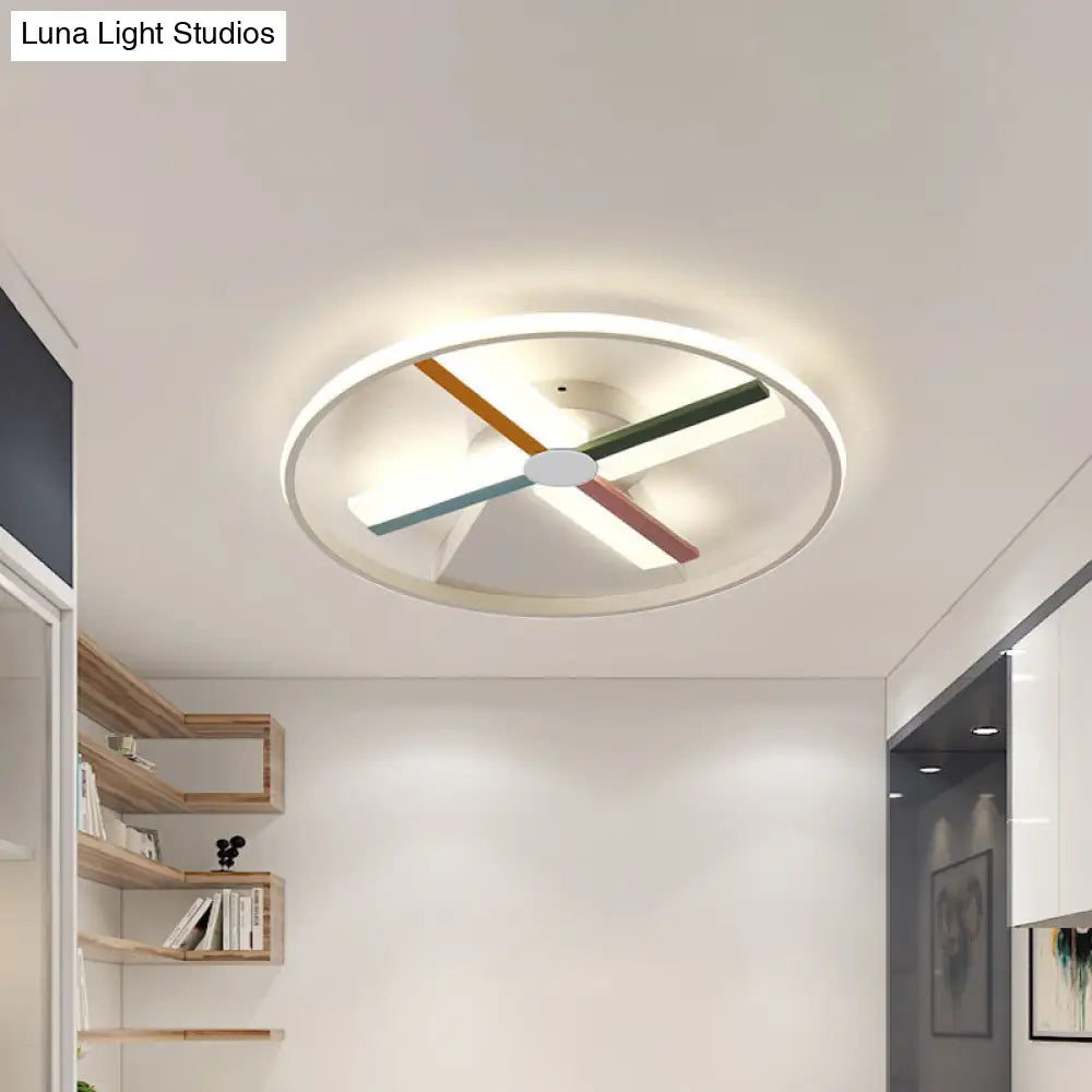 Windmill Led Ceiling Light For Modern Children’s Bedroom 16.5’/20.5’ Wide
