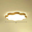 Wood Led Floral Flush Mount Ceiling Light For Bedroom / 14 Natural
