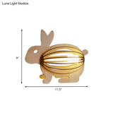 Wooden Kids Night Lamp - Usb Rechargeable Rabbit Led Table Light